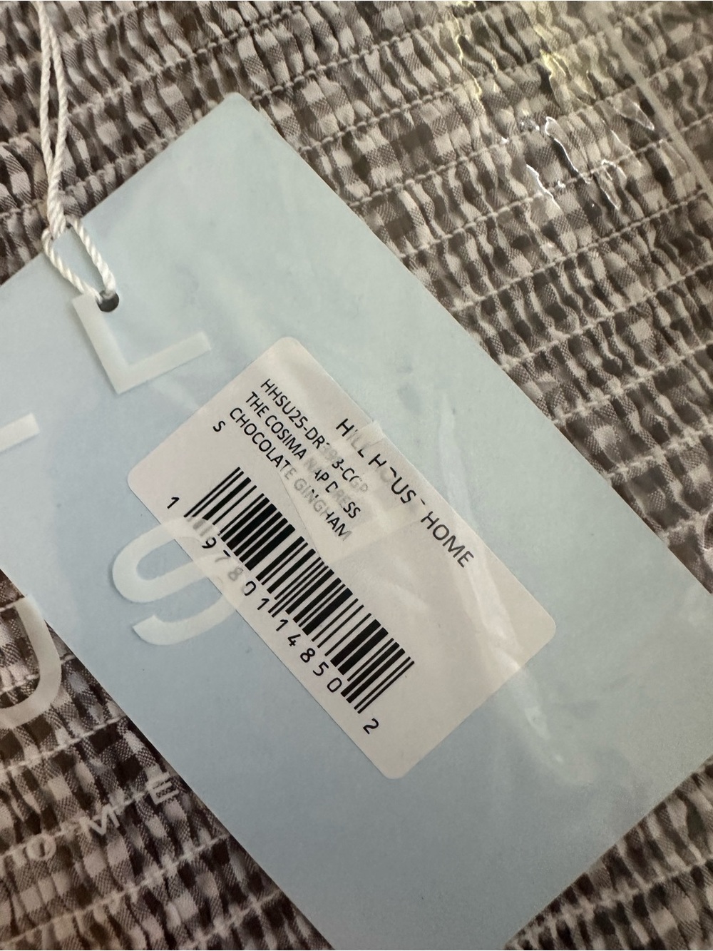 NEW Hill House Cosima Nap dress. Chocolate Gingham. S. NWT. - Picture 9 of 9